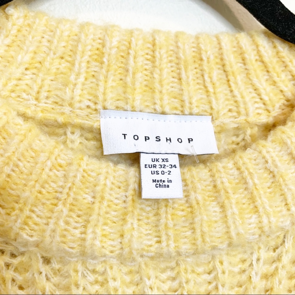 TopShop Yellow Balloon Sleeve Sweater Size Small - Picture 5 of 6